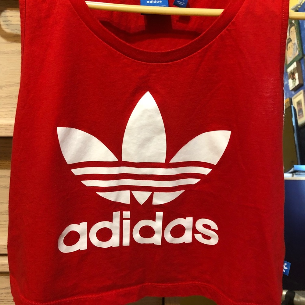 Adidas cropped tank- size small